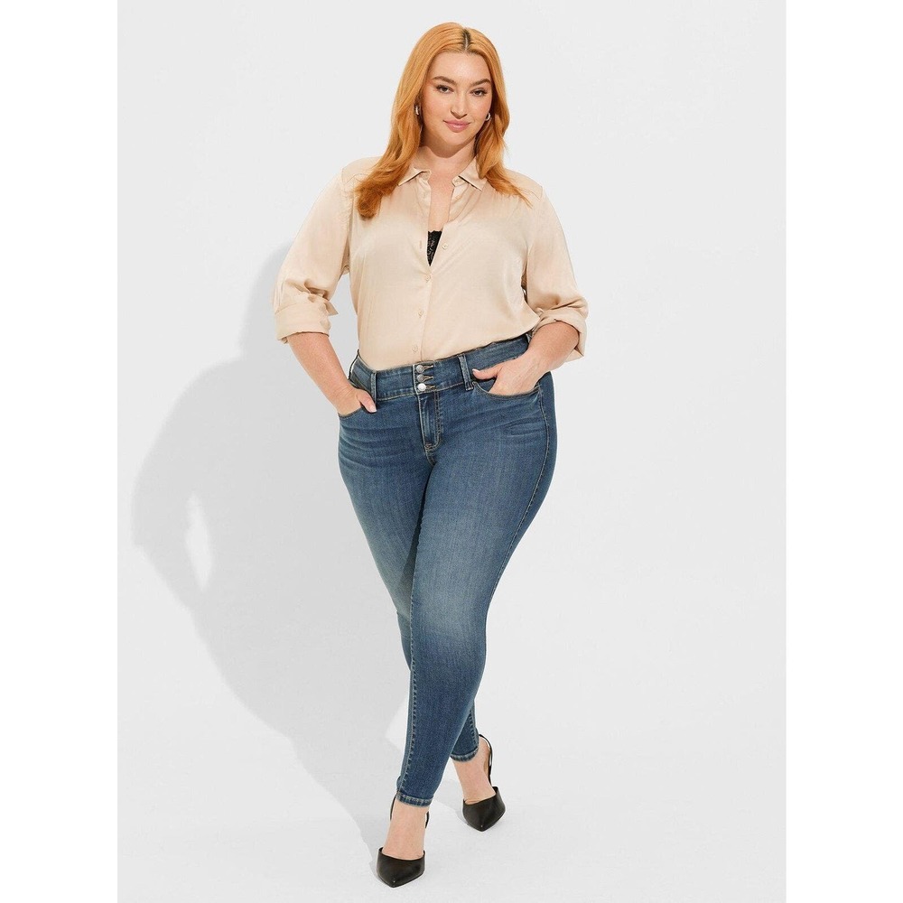 NWT Torrid Madison Satin Button Up Long Sleeve Shirt Blouse Top Plus Size 2 2X - Picture 9 of 9